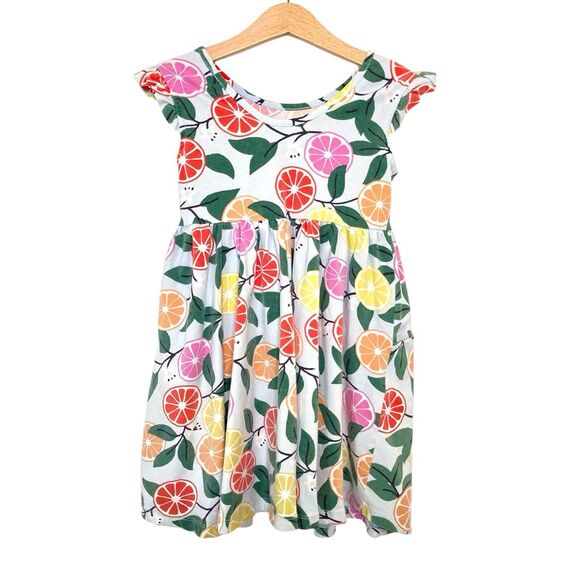 Hanna Andersson Zesty Citrus Super Soft Skater Dress Colorful Girls 5 110 - Picture 3 of 12